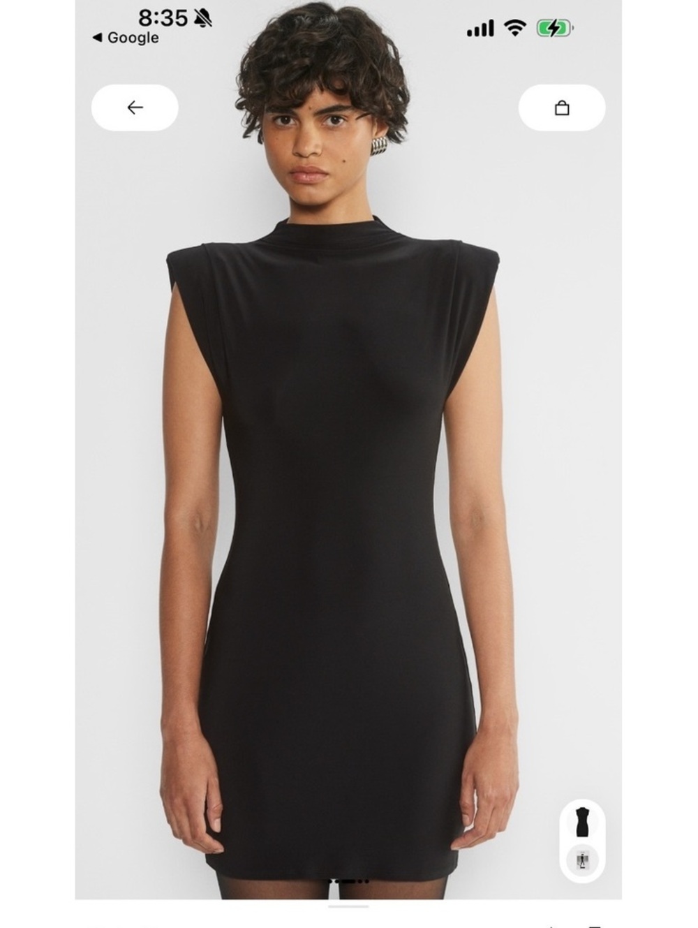 NWOT Babaton Black Vestry dress mock neck shoulder pads Large